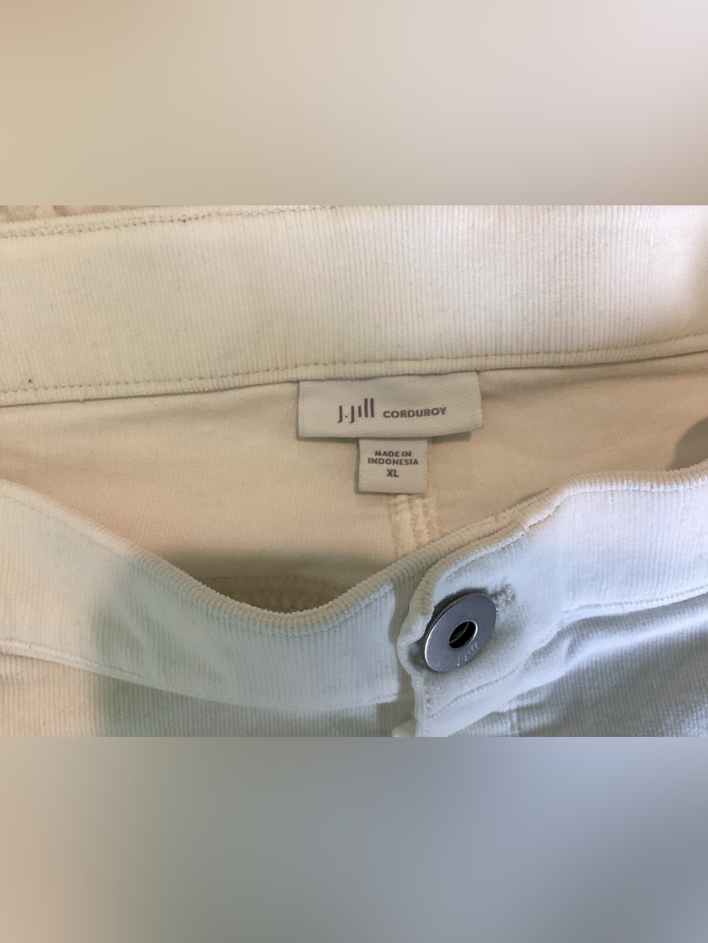 J.Jill Ivory Corduroy Pants XL Straight Leg Quiet Luxury Coastal - Picture 2 of 7